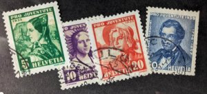 Switzerland #B73-B76 used Pro Juventute 1935