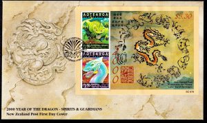 New Zealand 2000 Year of the Dragon Miniature Sheet First Day Cover FDC SC 1634a