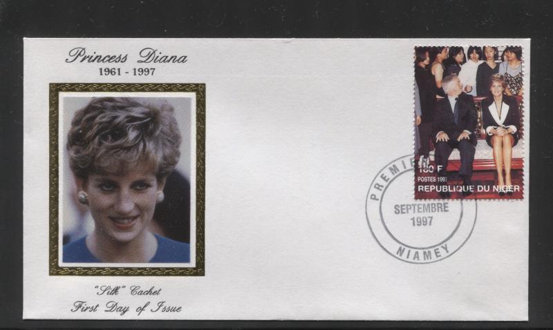 Niger-Scott 944-FDC- Princess Diana Memorial-Silk Cachet -30th Sept.1997 - 180fr