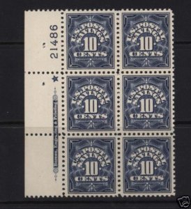 USA #PS6 XF/NH Plate Block