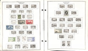 Gibralter Stamp Collection on 25 Minkus Global Pages, 1886-1991 (BA)