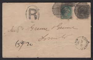 1890 Toronto (JU 20 90) 7c DROP registered letter rate. $150