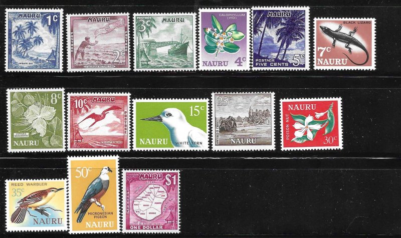 Nauru 1966 Definitive Birds Flowers Sc 58-71 MNH A3003