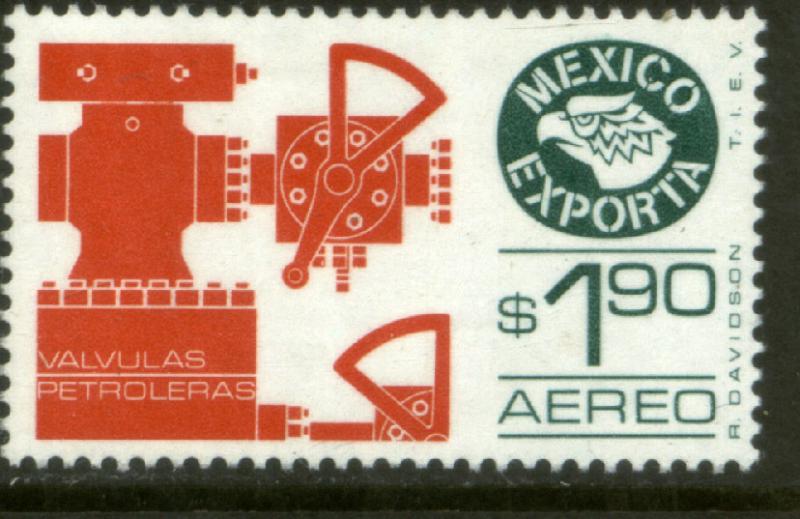 MEXICO EXPORTA C492, $1.90P. OIL VALVES, PAPER 1 MNH