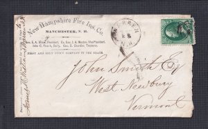 USA 1880’s ’NEW HAMPSHIRE FIRE INSURANCE Co.’ CORNER CARD COVER WARREN NH
