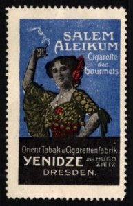 1930's Germany Poster Stamp Salem Aleikum Cigarettes Gourmets Oriental T...