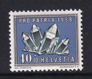 Switzerland   #B276  MNH 1958 Pro Patria minerals 40c