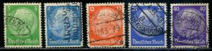 Germany  SC# 391-3, 5-6 President Paul  Hindenburg  used