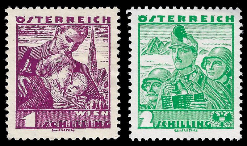 Austria 1934 Sc 370, 373 MH