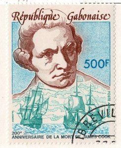 Gabon #C222 used/CTO 500fr Captain Cook
