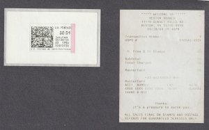 CVP54 Computer Vended US postage1c w/Receipt (5) 05/28/04 Reston VA MNH FF