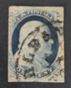 US 9, 1851 Franklin, Cat. value - $85.00