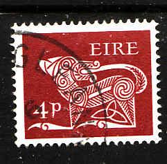 Ireland-Sc#254-used 4p dark red-Dog-Animals-1968-70-