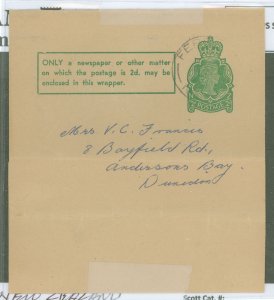 New Zealand  1954 2c green wrapper, small portion cut away in removing contents