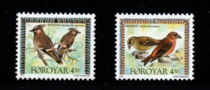 Faroe Islands Sc 300-1 1996 Birds stamp set mint NH