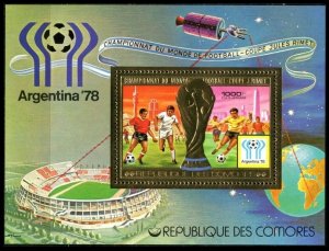 1978 Comoro Islands 392/B124 gold 1978 FIFA World Cup in Argentina