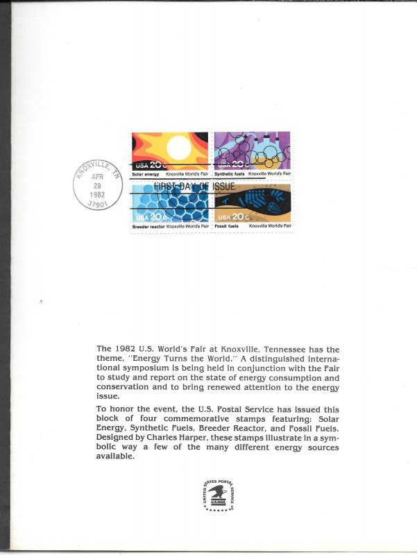 #2006-09 FDC Knoxville Tennessee World's Fair 1982 Ceremony Program (my137)