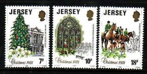 Jersey-Sc#282-4- id8-unused NH set-Christmas-Trees-1981-