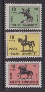 Turkey  #1729-1729B  MNH   1967  statues of Ataturk