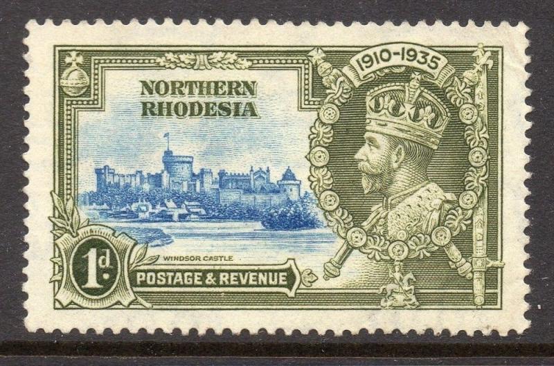 Northern Rhodesia 1938 GVI Early Issue Fine Mint Hinged 1d. 083321