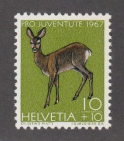 Switzerland # B370, Roe Deer, Mint NH