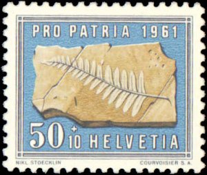 Switerland #B303-B307, Complete Set(5), 1961, Minerals, Fossils, Never Hinged