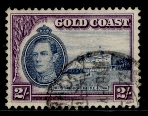 GOLD COAST GVI SG130a, 2d blue & violet, USED. Cat £21.