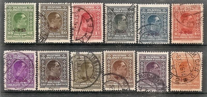 Yugoslavia B  5-16 Used 1926 Flood Relief Surcharges