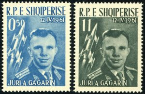 Albania #604 #606 Yuri Gagarin Vostok 1 Postage Stamp Collection 1962 Mint NH OG