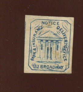 87L23 VAR JW SCOTT 1875-6 REPRINT BLUE COLOR HUSSEYS POST Stamp (BX 4218)