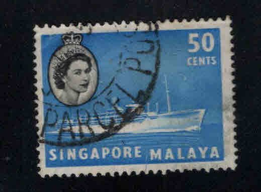 Singapore Scott 39 Used Ship stamp