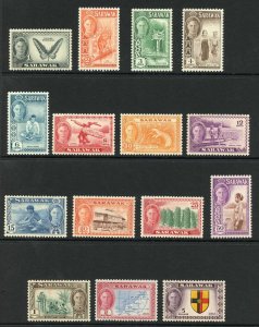 Sarawak SG171/85 1952 Set of 15 U/M Cat 120 pounds 