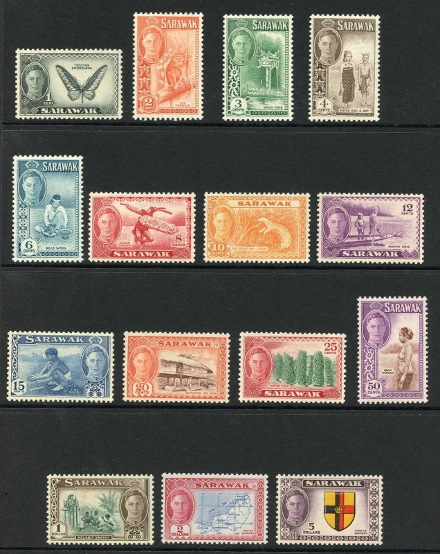 Sarawak SG171/85 1952 Set of 15 U/M Cat 120 pounds 