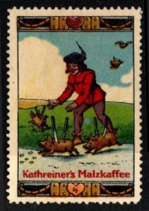 Vintage German Poster Stamp Kathreiner's Malt Coffee