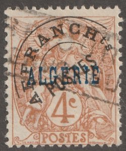 Algeria stamp, Scott#4  used, hinged,  4c,, #4