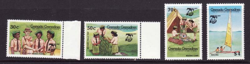 Grenada Grenadines-Sc#657-60-unused NH set-Girl Guides-Scouting-1985-