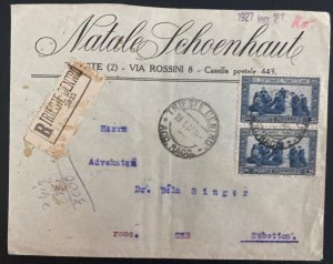 1927 Triest Italy Commercial Airmail Cover To Subotica Serbia