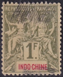 Indochina 1889 Sc 20 used Fournier forgery
