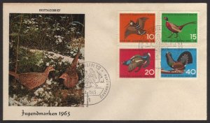 1965, Germany, Huntable birds FDC, Mi 250-53