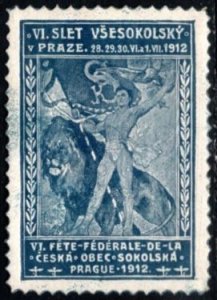 1912 Czechoslovakia Poster Stamp 6th National All-School Reunion In Prague