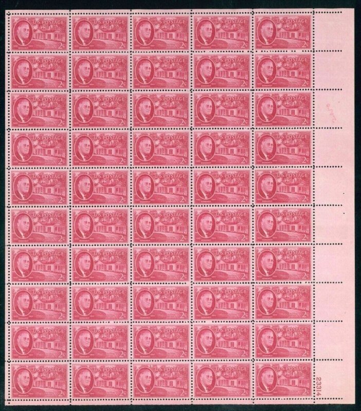 933, MNH 2¢ F.D.R. - Complete Sheet of 50 Stamps - Stuart Katz