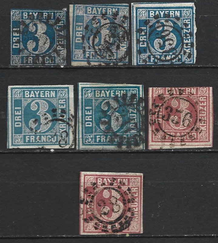 COLLECTION LOT 8183 BAVARIA 7 STAMPS 1849+ CV+$25