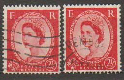 Great Britain SG 544 and 544b  Type I and Type II printings