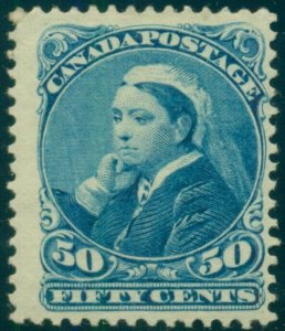CANADA #47 50¢ deep blue, og, hinged, fresh & scarce,  Scott $475.00