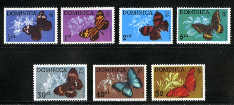 DOMINICA 427-33 MH SCV $6.75 BIN $3.00 BUTTERFLIES