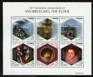 SIERRA LEONE 2020 395th  MEMORIAL OF JAN BRUEGHEL THE ELDER  SHEET  MINT NH