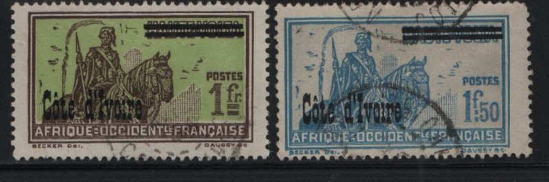 IVORY COAST, 108-109, USED, 1933, Burkina Faso Overprinted