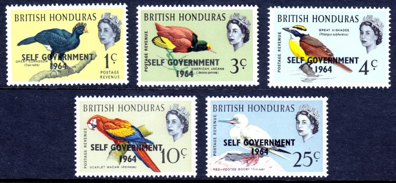 British Honduras - Scott #182-186 - MNH - SCV $3.50