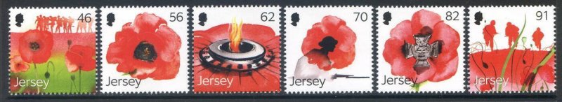 Jersey  2014 Remembrance Set SG1824/1829 Unmounted Mint