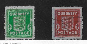 Guernsey Sc #N4-N5  set of 2 on blue paper used FVF